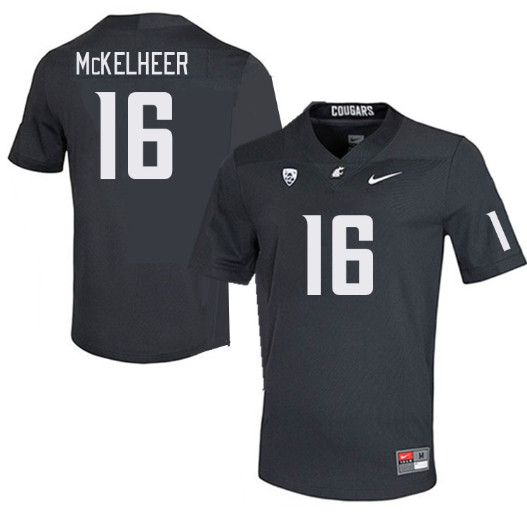 Men #16 Brady McKelheer Washington State Cougars College Football Jerseys Stitched Sale-Charcoal - Click Image to Close